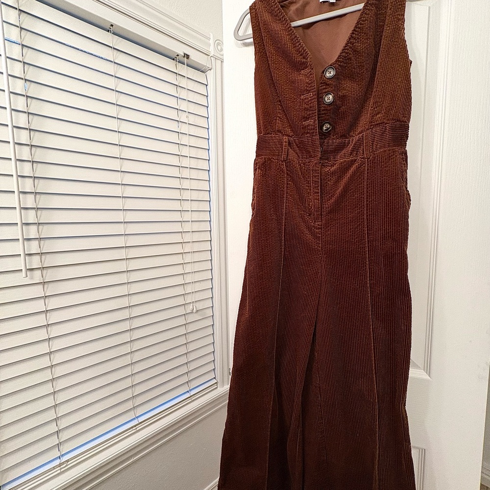Corduroy Jumpsuit in Brown